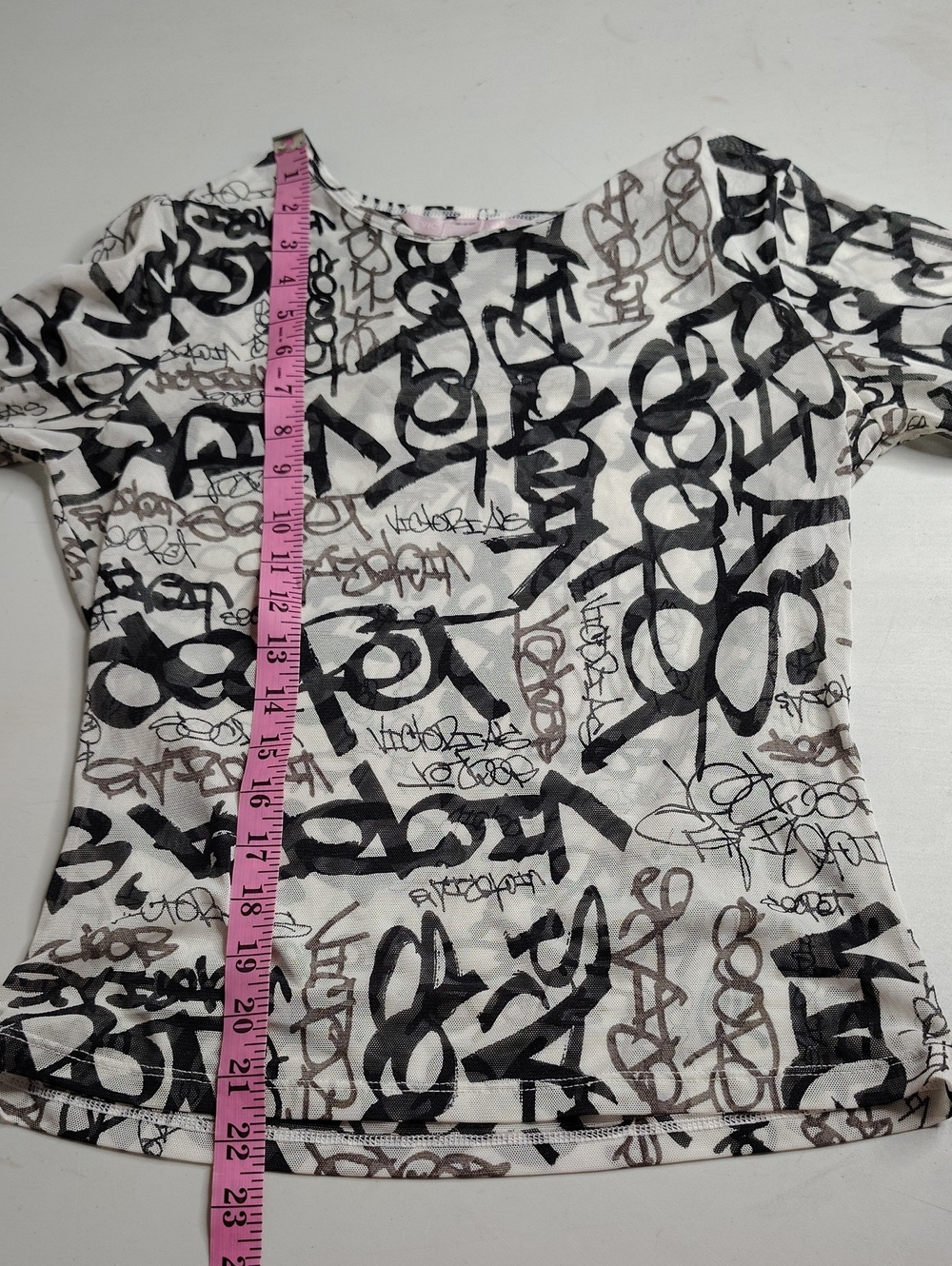 Vintage Victoria's Secret Mesh Fitted Long Sleeve Nylon Top Size S USA Logo Y2K - Picture 10 of 13